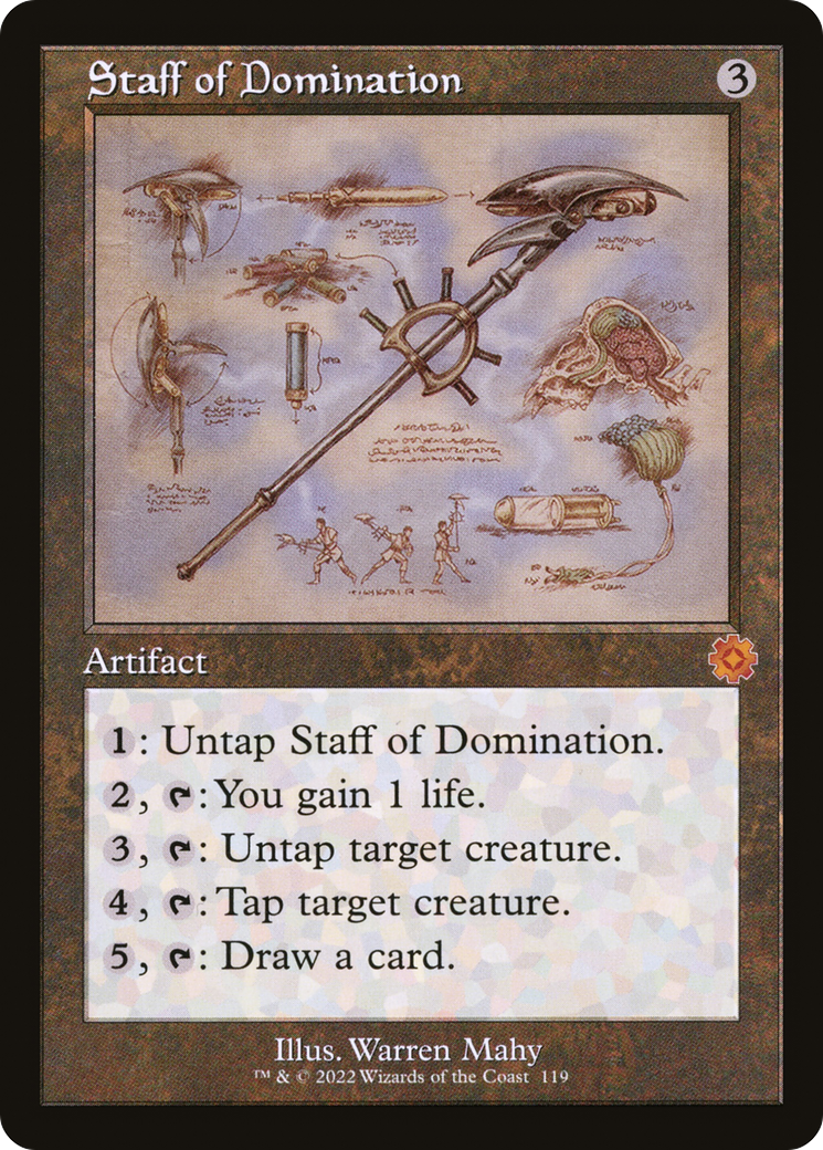 Staff of Domination (Schematic) (BRR-119)  Foil - The Brothers' War Retro Artifacts