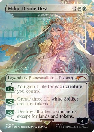 Miku, Divine Diva - Elspeth Tirel (Rainbow Foil) (SLD-1585)  Foil - Secret Lair Drop Series