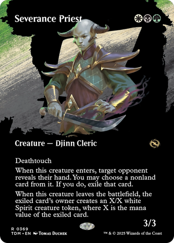Severance Priest (Borderless) (TDM-369) - Tarkir: Dragonstorm: (Showcase) (Borderless)