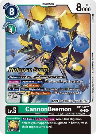 CannonBeemon (BT18-052) - Release Special Booster 2.0 Celebration Event Cards Foil