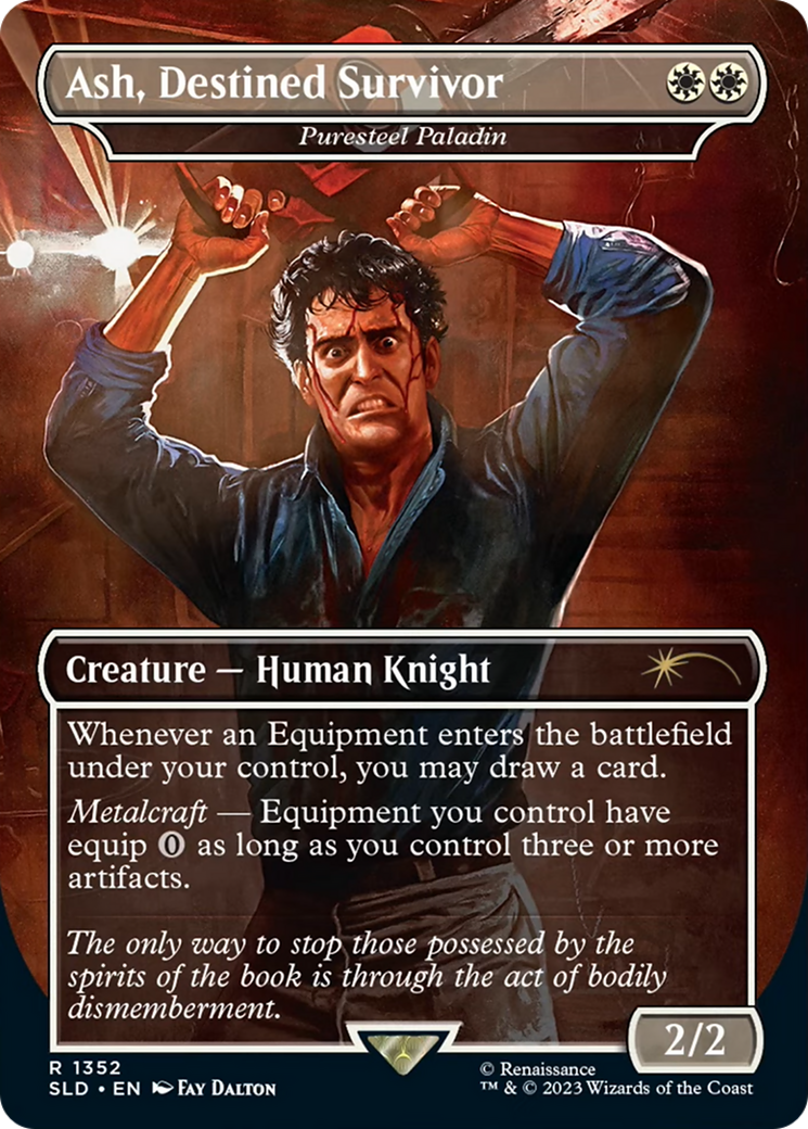 Ash, Destined Survivor - Puresteel Paladin (SLD-1352)  - Secret Lair Drop / Ash, Destined Survivor (Borderless)