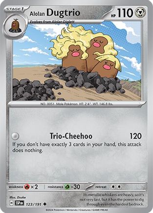Alolan Dugtrio 123/191 - Reverse Holofoil SV08 Surging Sparks
