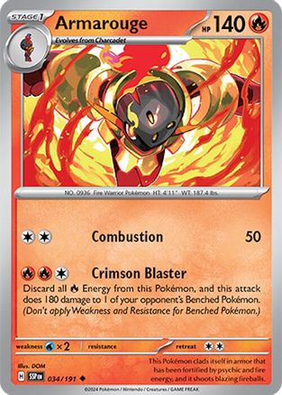 Armarouge 034/191 - Reverse Holofoil SV08 Surging Sparks