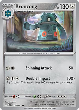Bronzong 127/191 - Reverse Holofoil SV08 Surging Sparks