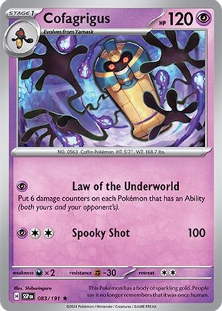 Cofagrigus 083/191 - Reverse Holofoil SV08 Surging Sparks