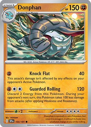 Donphan 103/191 - Reverse Holofoil SV08 Surging Sparks