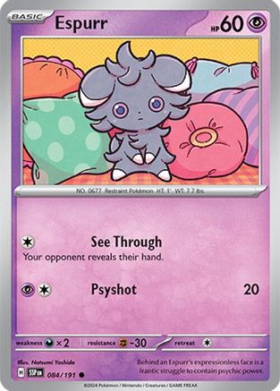 Espurr 084/191 - Reverse Holofoil SV08 Surging Sparks