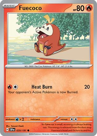 Fuecoco 029/191 - Reverse Holofoil SV08 Surging Sparks