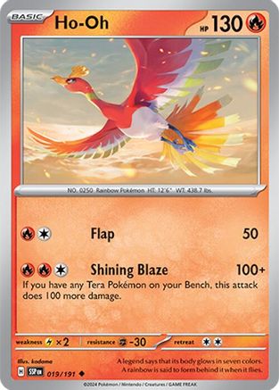 Ho-Oh 019/191 - Reverse Holofoil SV08 Surging Sparks