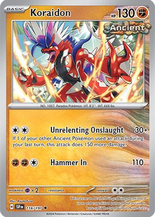 Koraidon 116/191 - Reverse Holofoil SV08 Surging Sparks