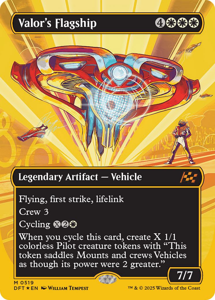 Valor's Flagship (Borderless) (First-Place Foil) (DFT-519)  Foil - Aetherdrift