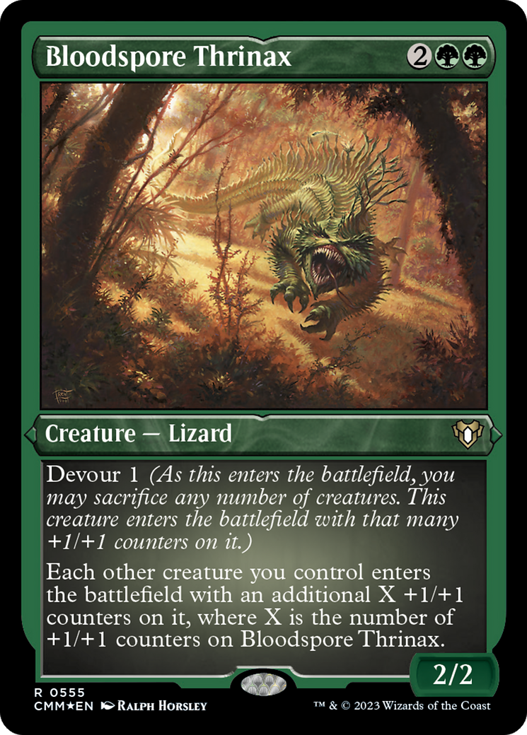 Bloodspore Thrinax (CMM-555)  Etched Foil - Commander Masters