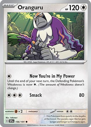 Oranguru 156/191 - Reverse Holofoil SV08 Surging Sparks