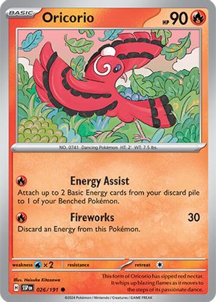 Oricorio 026/191 - Reverse Holofoil SV08 Surging Sparks