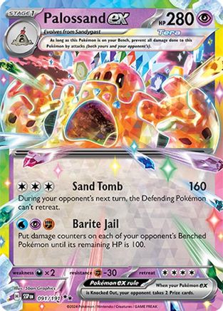 Palossand ex 091/191 - Holofoil SV08 Surging Sparks