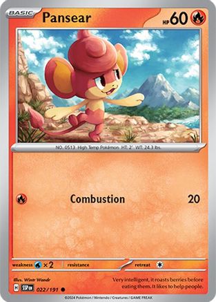 Pansear 022/191 - Reverse Holofoil SV08 Surging Sparks