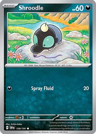 Shroodle 120/191 - Reverse Holofoil SV08 Surging Sparks
