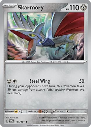 Skarmory 124/191 - Reverse Holofoil SV08 Surging Sparks