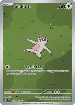 Slakoth 212/191  - Holofoil SV08 Surging Sparks - Illustration Rare