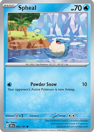 Spheal 043/191 - Reverse Holofoil SV08 Surging Sparks