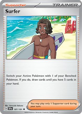Surfer 187/191 - Reverse Holofoil SV08 Surging Sparks