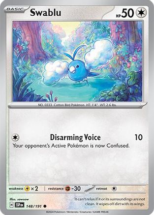 Swablu 148/191 - Reverse Holofoil SV08 Surging Sparks