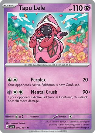 Tapu Lele 092/191 - Reverse Holofoil SV08 Surging Sparks