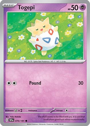 Togepi 070/191 - Reverse Holofoil SV08 Surging Sparks