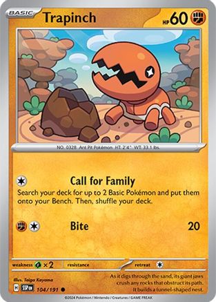 Trapinch 104/191 - Reverse Holofoil SV08 Surging Sparks