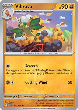 Vibrava 105/191 - Reverse Holofoil SV08 Surging Sparks