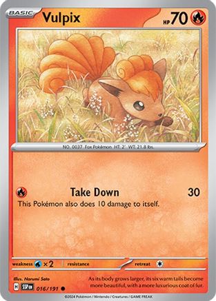 Vulpix 016/191 - Reverse Holofoil SV08 Surging Sparks