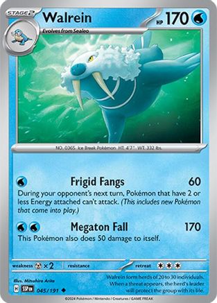 Walrein 045/191 - Reverse Holofoil SV08 Surging Sparks