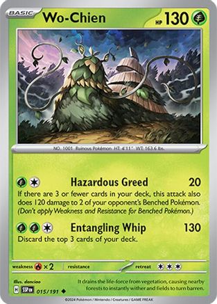 Wo-Chien 015/191 - Reverse Holofoil SV08 Surging Sparks