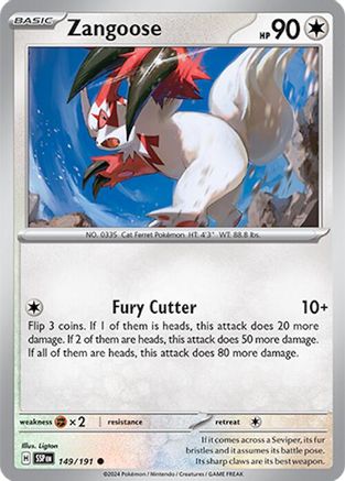 Zangoose 149/191 - Reverse Holofoil SV08 Surging Sparks