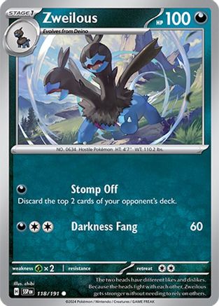 Zweilous 118/191 - Reverse Holofoil SV08 Surging Sparks