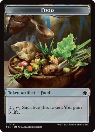 Food // Treasure Double-Sided Token (FDN-22 // 23)  - Foundations