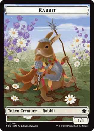 Rabbit // Soldier Double-Sided Token (FDN-5 // 6) - Foundations Foil