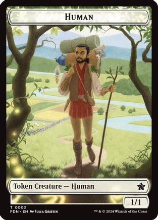 Human // Knight Double-Sided Token (FDN-3 // 4)  Foil - Foundations