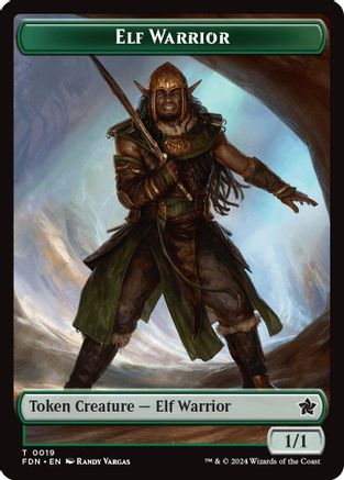 Elf Warrior // Raccoon Doubled-Sided Token (FDN-19 // 20)  - Foundations
