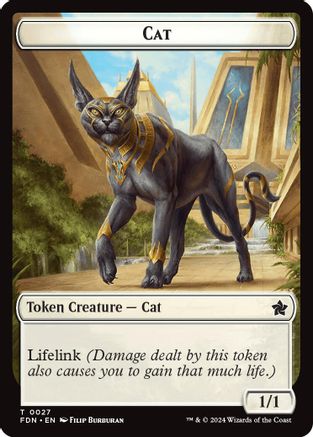 Cat (0027) // Phyrexian Goblin Double-Sided Token (FDN-27 // 31)  - Foundations