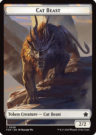 Cat Beast // Dragon (0017) Double-Sided Token (FDN-28 // 17)  - Foundations