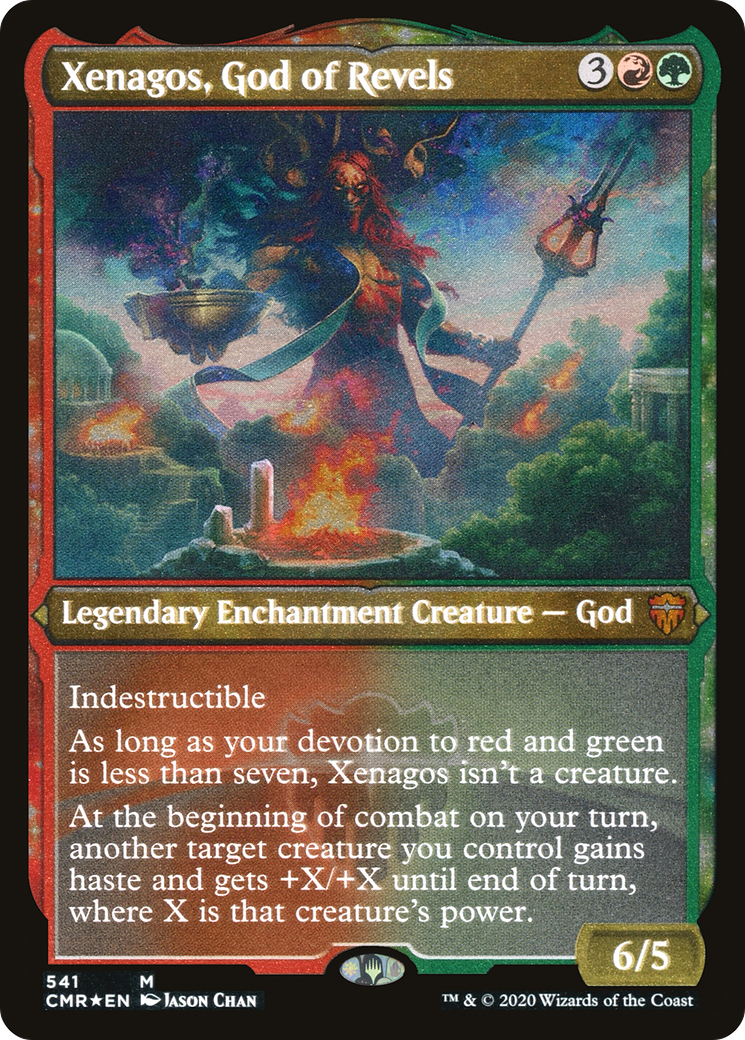Xenagos, God of Revels (Foil Etched) (CMR-541)  Foil - Commander Legends: (enchantment)