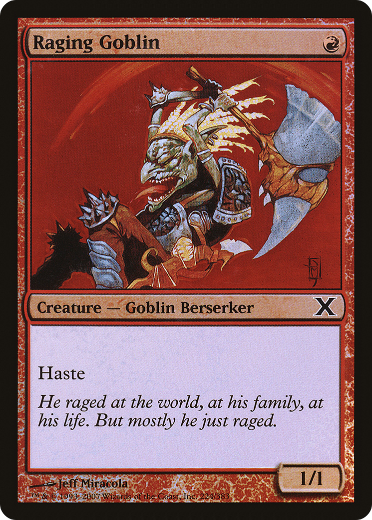 Raging Goblin (10E-224★)  Foil - Tenth Edition