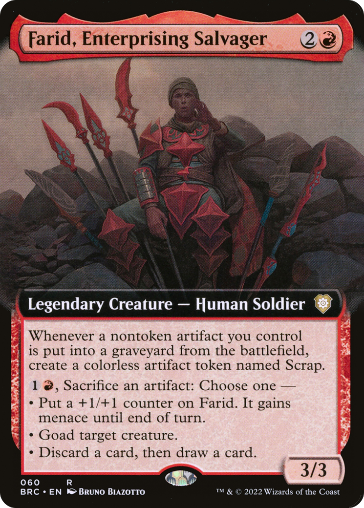 Farid, Enterprising Salvager (Extended Art) (BRC-060)  - The Brothers' War Commander: (Extended Art)