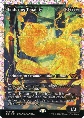 Enduring Tenacity (Showcase) (Fracture Foil) (DSK-400)  Foil - Duskmourn: House of Horror: (Showcase)