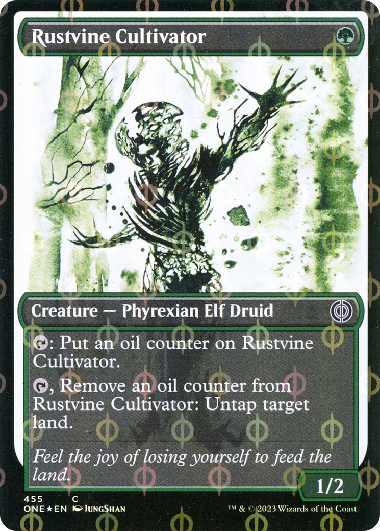 Rustvine Cultivator (Showcase) (Step-and-Compleat Foil) (ONE-455)  Foil - Phyrexia: All Will Be One: (Showcase)