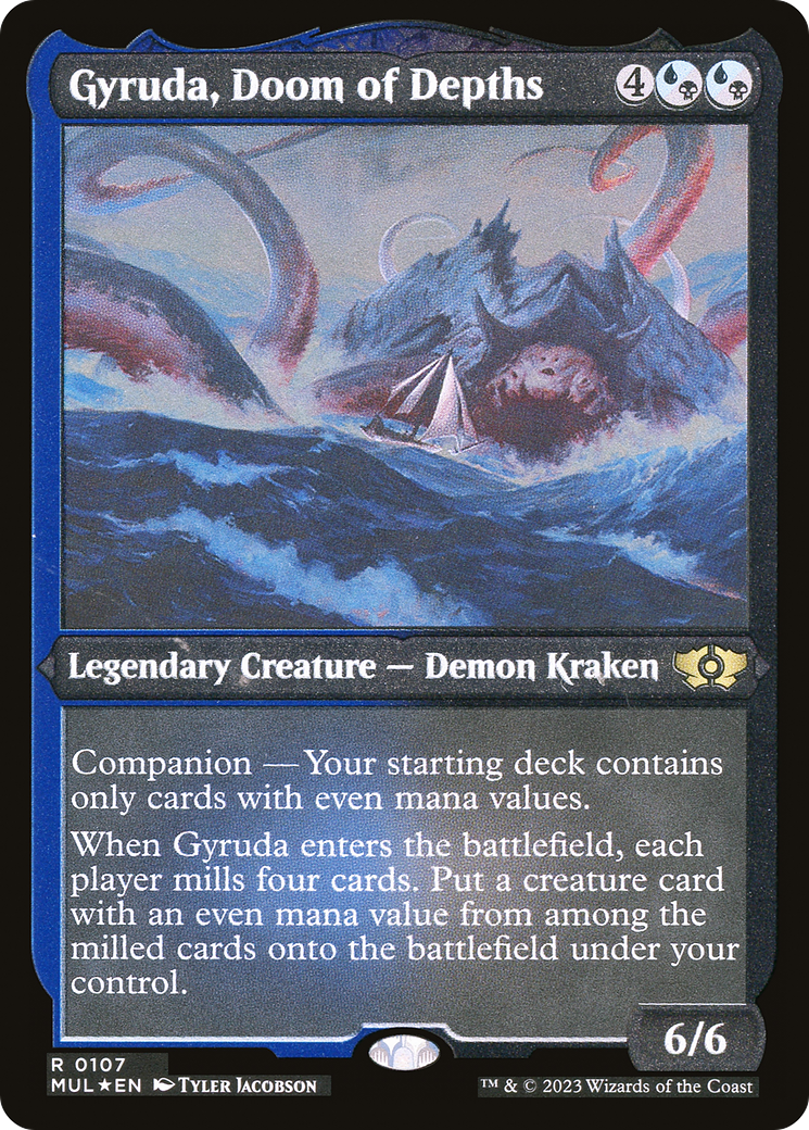 Gyruda, Doom of Depths (Foil Etched) (MUL-107)  Foil - Multiverse Legends: (companion)
