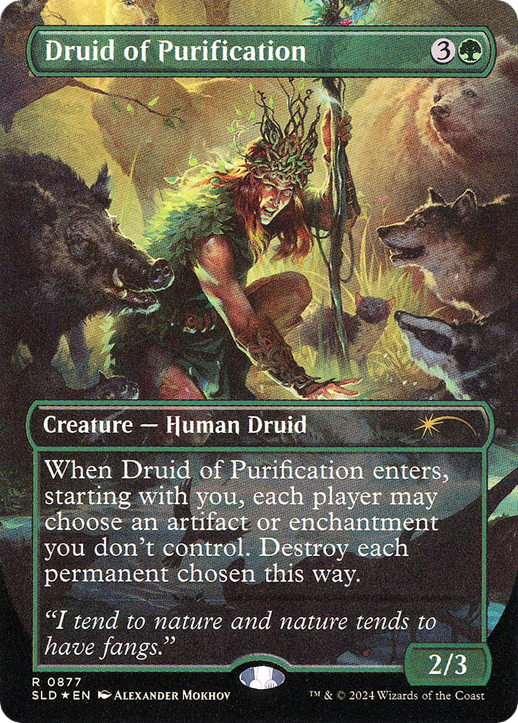 Druid of Purification (SLD-877) - Secret Lair Drop (Borderless) Foil