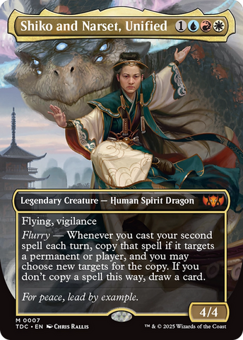 Shiko and Narset, Unified (Borderless) (TDC-007) - Commander: Tarkir: Dragonstorm (Borderless) Foil