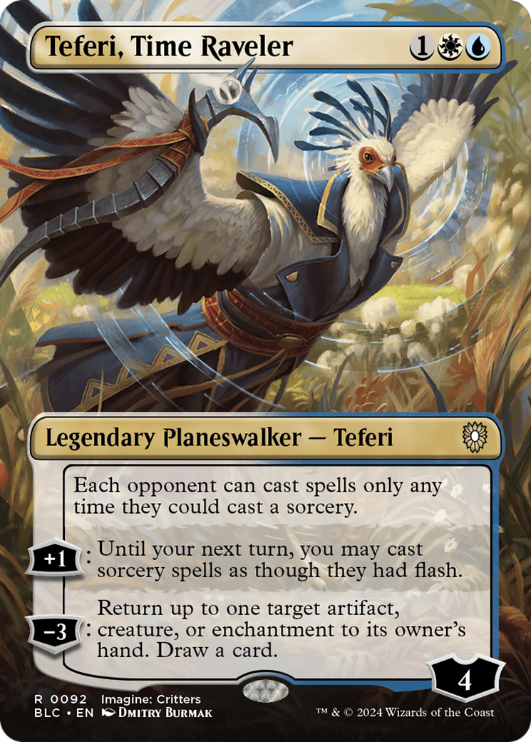 Teferi, Time Raveler (Borderless) (BLC-092)  Foil - Bloomburrow Commander